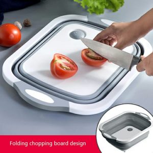 (3 in 1) Collapsible Basket With Drain And Chopping Board.