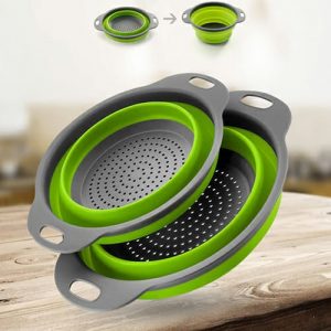 (2 Pcs) Collapsible Filter Kitchen Basket.